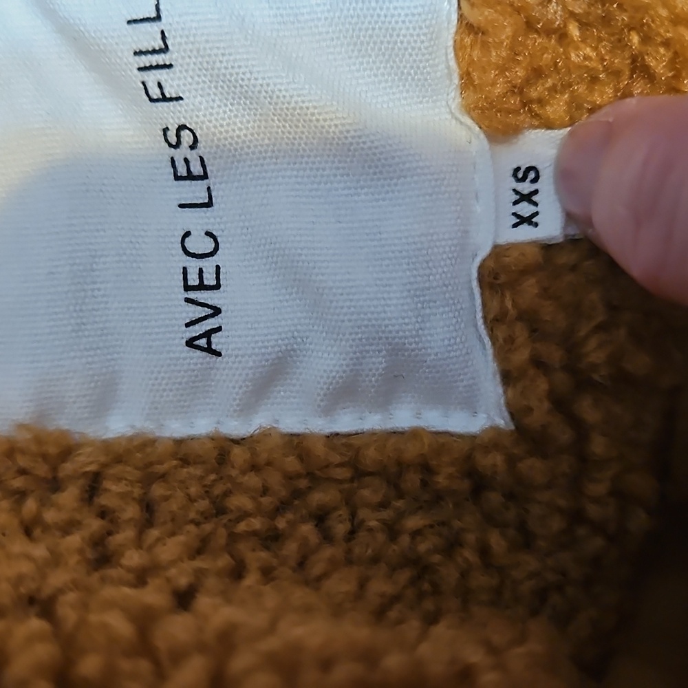 NWOT Anthropologie Avec Les Filles Teddy Sherpa Trucker Jacket in Caramel Brown - Picture 12 of 13